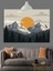 Dağlar Güneş Minimalist Manzara Dekoratif Kanvas - Mdf Ahşap Tablo 2
