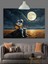 Romantik Astronot Dolunay Dekoratif Kanvas - Mdf Ahşap Tablo 3