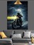 Yağmurlu Gecede Motosikletçi Dekoratif Kanvas - Mdf Ahşap Tablo 2