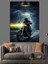 Yağmurlu Gecede Motosikletçi Dekoratif Kanvas - Mdf Ahşap Tablo 4