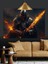 Zırhlı Kılıçlı Karanlık Savaşçı Dekoratif Kanvas - Mdf Ahşap Tablo 3