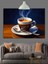 Kahve Fincanı Dumanlı Natürmort Dekoratif Kanvas - Mdf Ahşap Tablo 1