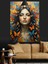 Parlak Taçlı Güzel Bir Kadın Portresi Dekoratif Kanvas - Mdf Ahşap Tablo 1