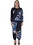 Büyük Beden Payetli Yazılı Bluz Pantalon Alt Üst Ikili Viskon Takım 1