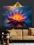 Parlayan Çok Renkli Lotus Çiçeği Dekoratif Kanvas - Mdf Ahşap Tablo 1