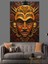 Altın Rengi Maske Dekoratif Kanvas - Mdf Ahşap Tablo 5