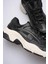 Kadın Sneaker File Baskılı Kalın Tabanlı Siyah Rivex 4