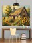 Ayçiçekli Taş Ev Kulübe Dekoratif Kanvas - Mdf Ahşap Tablo 2