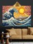 Büyük Dalga ve Güneş Dekoratif Kanvas - Mdf Ahşap Tablo 5