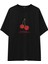 Cherry Fullness Oversize Tişört - Siyah 1