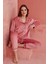 Calia 8705 Kadife Uzun Kollu Gömlek Yaka Düğmeli Kadın Pijama Takımı 1