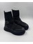 Katiana Kadın Siyah Lastik Detaylı Rahat Kalın Taban Triko Spor Bot 5
