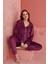 Calia 8705 Kadife Uzun Kollu Gömlek Yaka Düğmeli Kadın Pijama Takımı 2