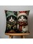 Çift Taraflı Dijital Baskı Kırlent Kılıfı Yılbaşı / Kış Manzarası / Christmas / Kedi Desenli 2