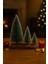 3’lü Mini Kar Efektli Yılbaşı Noel Ağaç Seti – Ahşap Kütük Üzeri Dekoratif Mini Çam Ağaçları (16 – 11 – 10 Cm) 1