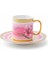 Tulip Pembe Renk Çiçek Figürlü 6 Kişilik Porselen Kahve Fincan Takımı – 90 Ml. 4