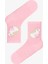 Çok Renkli Kız Çocuk Pink Rainbow Unicorn 4lü Soket Çorap 7