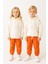 Unisex 3 Iplik Pamuklu Kalın Beli Lastikli Eşofman Altı Turuncu 2