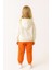 Unisex 3 Iplik Pamuklu Kalın Beli Lastikli Eşofman Altı Turuncu 3