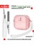 Samsung Galaxy Buds3 ve Buds3 Pro Uyumlu Şeffaf Pembe Kılıf, Kulaklık Ipi ve Temizleme Kalemi Seti 1