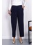 Lacivert Dabıl Bel Lastikli Havuç Pantolon 2