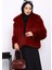 Bordo Astarlı Kısa Kürk Kaban 3