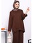 Kahverengi Ön Detaylı Modal Tunik Pantolonlu Takım 3
