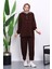 Bordo Yaka Çıtçıtlı Tunik Pantolonlu Takım 2