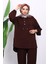 Bordo Yaka Çıtçıtlı Tunik Pantolonlu Takım 3