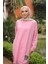 Pembe Bisiklet Yaka Armalı Tunik 3