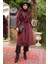 Bordo Kolları Örgü Detaylı Angora Kaban 1