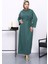 Zümrüt Yeşili İki İplik Modal Elbise 1