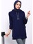 Lacivert Yaka Detaylı Modal Tunik 3