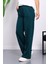 Zümrüt Yeşili Bel Lastikli İki İplik Palazzo Eşofman Alt 4