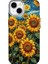 Apple iPhone 15 Özel Yağlı Boya Ayçiçeği Tasarımlı Lüks Silikon Kılıf 1