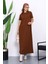 Kahverengi Kısa Kol Tesettür İçlik Elbise 4