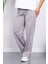 Gri Bel Lastikli İki İplik Palazzo Eşofman Alt 1
