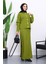 Yeşil Gömlek Yaka Düğmeli Triko Etekli Takım 2