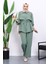 Yeşil Double Krep Tunik Pantolonlu Takım 1