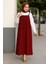 Kadın Bordo Basic Ayarlanabilir Askılı Jile Elbise 1