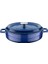 Trendy Çok Amaçlı 28 cm Döküm Demir Yayvan Tencere Mavi 1