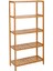 Banyo Rafı 5 Katlı Bambu Dik Raf 9 Seviyede Yüksekliği Ayarlanabilir Çok Fonksiyonlu, Oturma Odası, Koridor, Mutfak Için Uygun 60X26X130 cm Doğal Renk BCB35Y 1