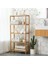 Banyo Rafı 5 Katlı Bambu Dik Raf 9 Seviyede Yüksekliği Ayarlanabilir Çok Fonksiyonlu, Oturma Odası, Koridor, Mutfak Için Uygun 60X26X130 cm Doğal Renk BCB35Y 4