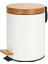 Home Bambu Kapaklı Metal Çöp Kovası – Hidrolik Sistemli Yavaş Kapanma Özellikli, Pedallı, Banyo ve Mutfak Için Şık ve Fonksiyonel Tasarım (Beyaz, 3 Litre) 4