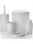Parça Akrilik Banyo Seti Çöp Kovası Tuvalet Fırçası Diş Fırçalık Sıvı Sabunluk Katı Sabunluk Beyaz 1