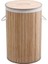 Homi BA1315N Bambu Kapaklı El Yapımı Çamaşır Sepeti, Ahşap, 35X35X60 cm 4