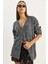 Kadın V Yaka Oversize Buklet Carmen Triko Hırka 2