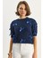 Kadın Bisiklet Yaka Fiyonk Detaylı Kısa Kollu Triko Kazak 1