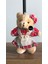 Sevimli Elbiseli Tulumlu Ayıcık Peluş Oyuncak Anahtarlık Uyku Arkadaşı Hediyelik 12 cm 1
