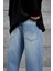 15951 Taşlamalı Mavi Baggy Jean 9